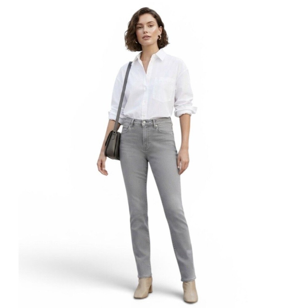 J. Jill Denim Classic Gray High Rise Straight Leg Jeans Women’s Size 16 EUC
